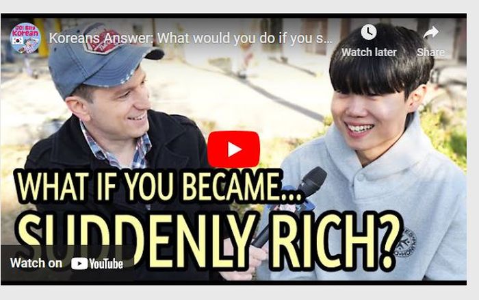Koreans Answer: What would you do if you suddenly got a million dollars?